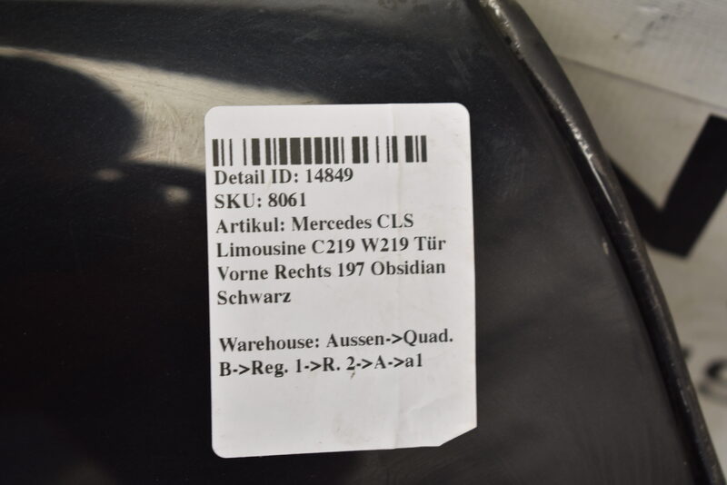 Mercedes CLS Limousine C219 W219  Tür Vorne Rechts 197 Obsidian Schwarz Bild 5