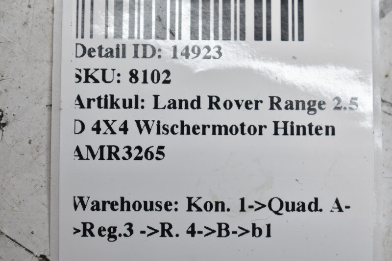 Land Rover Range 2.5 D 4X4 Heck Wischermotor Hinten AMR3265 Bild 4
