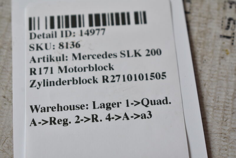 Mercedes SLK 200 R171  Motorblock Zylinderblock R2710101505 Bild 8