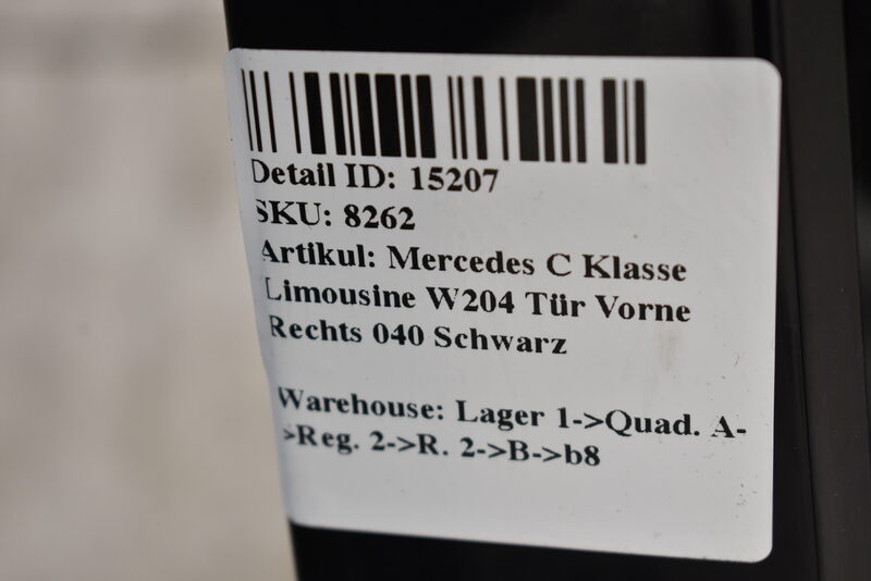 Mercedes C Klasse Limousine W204  Tür Vorne Rechts 040 Schwarz Bild 5