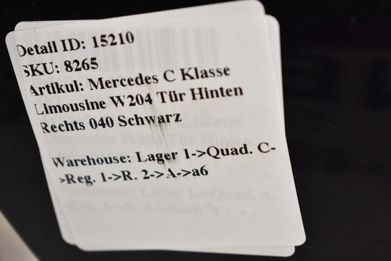 Mercedes C Klasse Limousine W204  Tür Hinten Rechts 040 Schwarz Bild 6