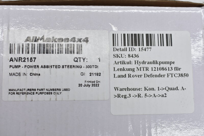 Hydraulikpumpe Lenkung MTR 12108613 für Land Rover Defender FTC3850 Bild 6