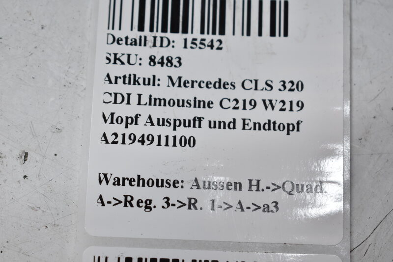 Mercedes CLS 320 CDI Limousine C219 W219 Mopf  Auspuff und Endtopf A2194911100 Bild 8