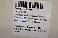 Volkswagen Crafter Minivan 2E  Tür Vorne Rechts Volkswagen T7T7 Weiss Bild 6