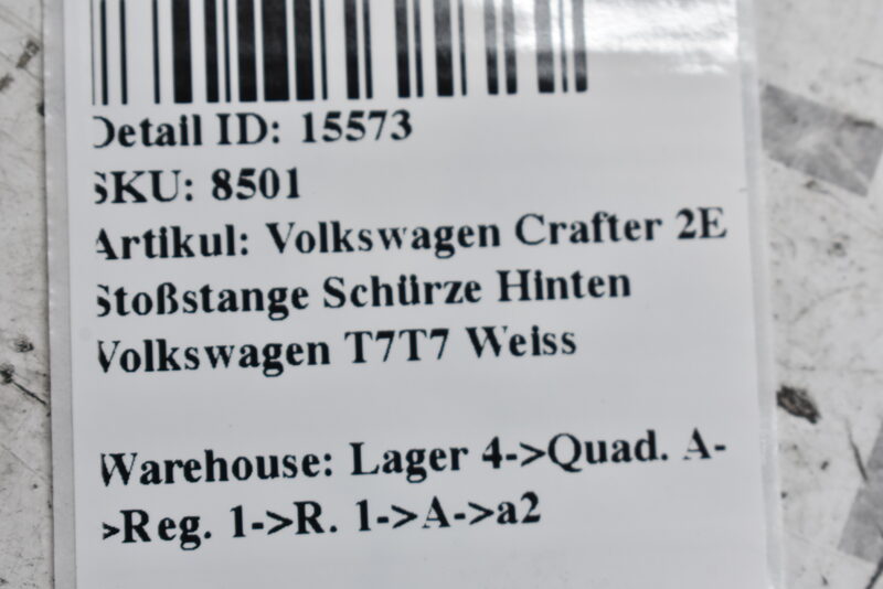 Volkswagen Crafter 2E Stoßstange Schürze Hinten Volkswagen T7T7 Weiss Bild 8