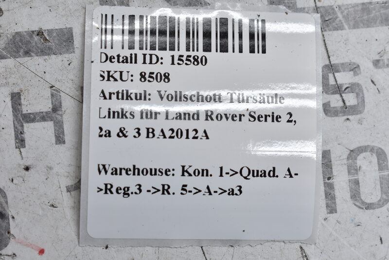 Vollschott Türsäule Links für Land Rover Serie 2, 2a & 3 BA2012A Bild 5