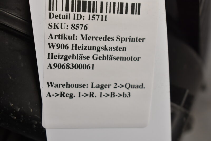 Mercedes Sprinter W906 Heizungskasten Heizgebläse Gebläsemotor A9068300061 Bild 6