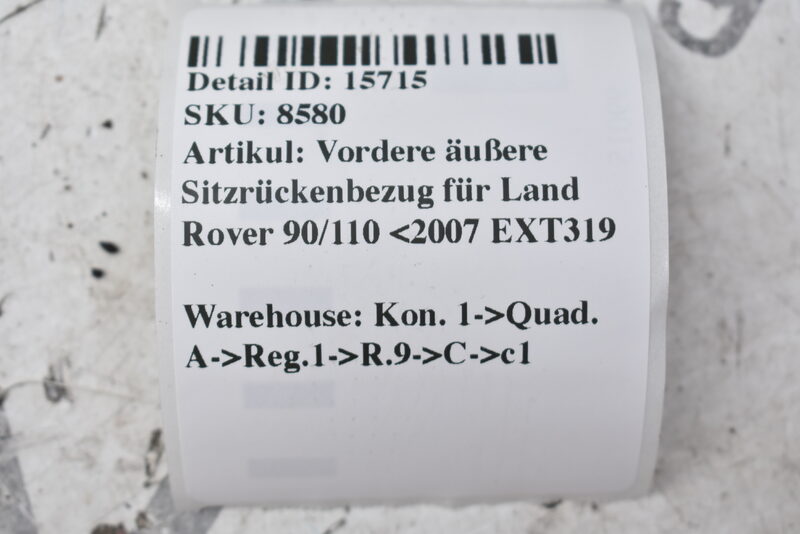 Vordere äußere Sitzrückenbezug für Land Rover 90/110 <2007 EXT319 Bild 6