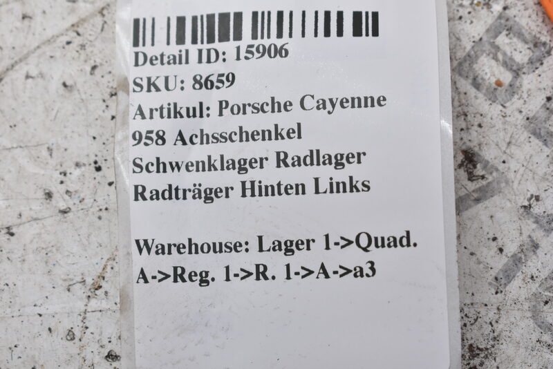 Porsche Cayenne 958 Achsschenkel Schwenklager Radlager Radträger Hinten Links Bild 6