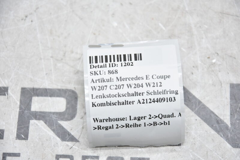 Mercedes E Coupe W207 W204 W212 Lenkstockschalter Schleifring Kombi A2124409103 Bild 6