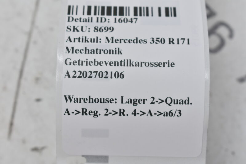 Mercedes 350 R171  Mechatronik Getriebeventilkarosserie A2202702106 Bild 5
