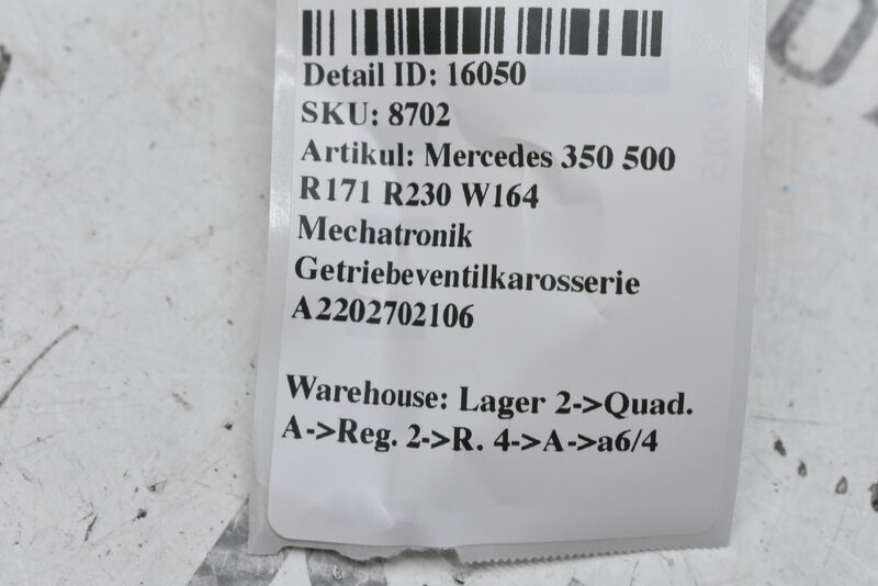 Mercedes 350 500 R171 R230 W164 Mechatronik Getriebeventilkarosserie A2202702106 Bild 5