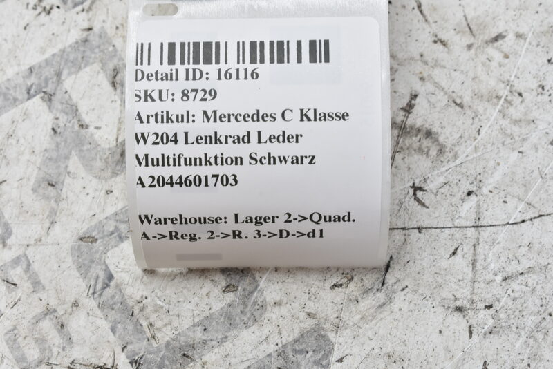 Mercedes C Klasse W204 Lenkrad Leder Multifunktion  Schwarz A2044601703 Bild 6