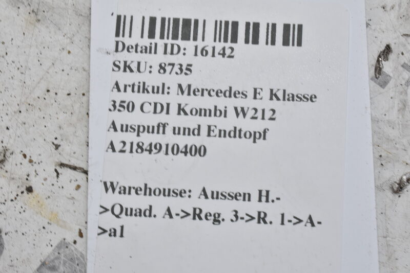 Mercedes E Klasse 350 CDI Kombi W212  Auspuff und Endtopf A2184910400 Bild 6