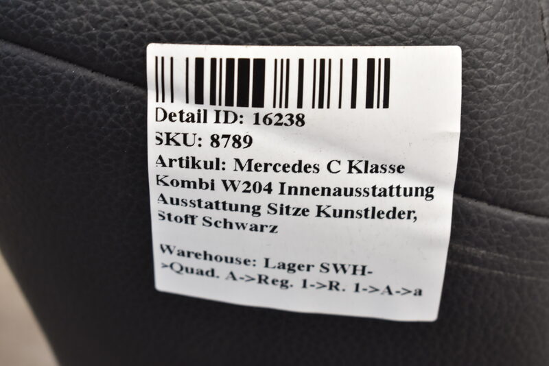 Mercedes C Klasse W204 Innenausstattung Ausstattung Sitze Kunstleder Schwarz Bild 7