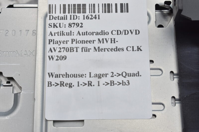 Autoradio CD/DVD Player Pioneer MVH-AV270BT für Mercedes CLK W209 Bild 6