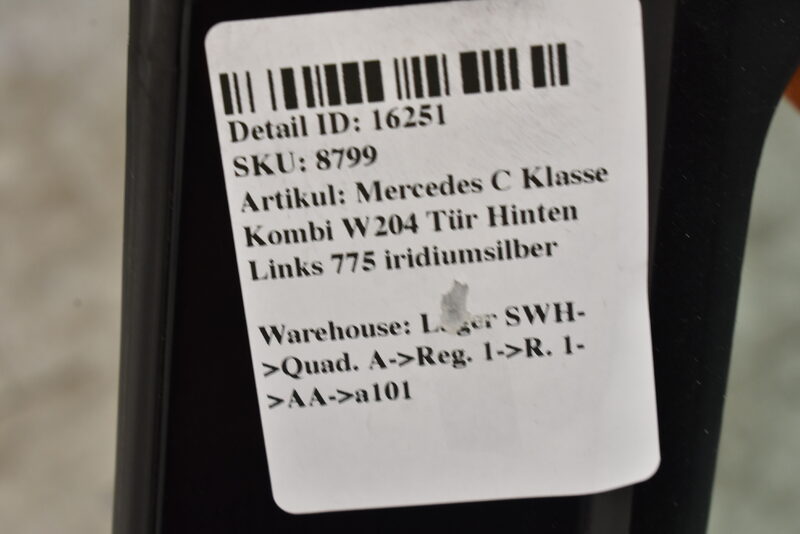 Mercedes C Klasse Kombi W204  Tür Hinten Links 775 iridiumsilber Bild 7