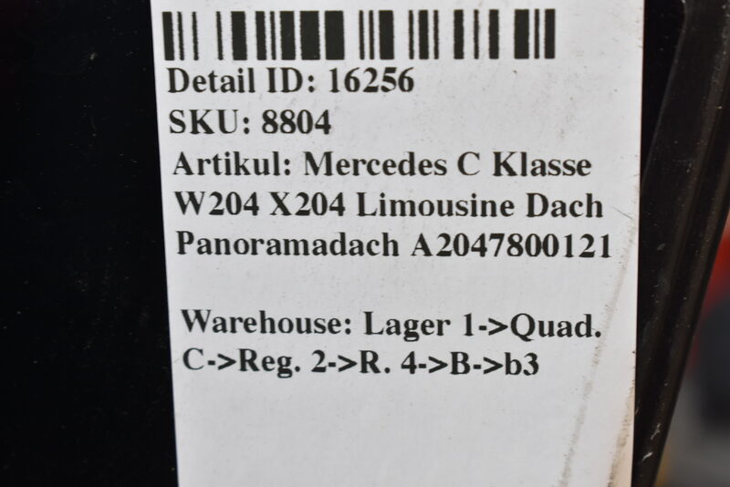 Mercedes C Klasse W204 X204 Limousine Dach Panoramadach A2047800121 Bild 5