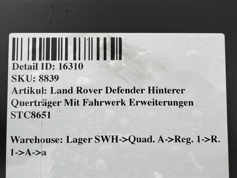 Land Rover Defender Hinterer Querträger Mit Fahrwerk Erweiterungen STC8651 Bild 7