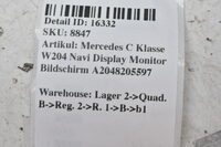 Mercedes C Klasse W204 Navi Display Monitor Bildschirm A2048205597 Bild 8