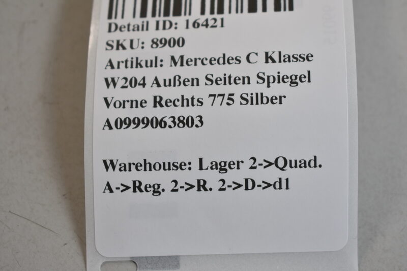 Mercedes C Klasse W204 Außen Seiten Spiegel Vorne Rechts 775 Silber A0999063803 Bild 5