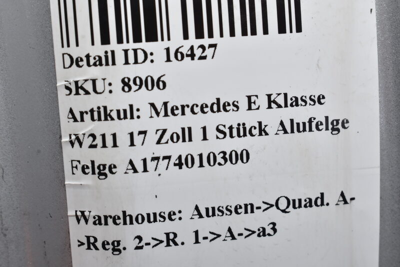 Mercedes E Klasse W211  17 Zoll 1 Stück Alufelge Felge A1774010300 Bild 8