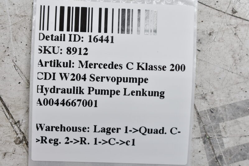 Mercedes 200/220 CDI W204 W211 Servopumpe Hydraulik Pumpe Lenkung A0044667001 Bild 6