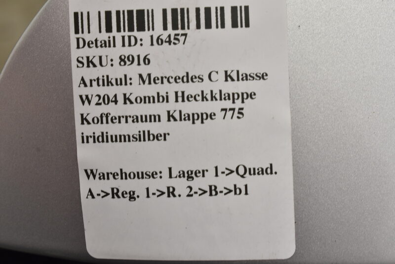 Mercedes C Klasse W204 Kombi Heckklappe Kofferraum Klappe 775 iridiumsilber Bild 7