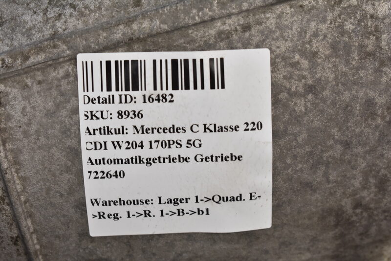 Mercedes C Klasse 220 CDI W204  170PS 5G Automatikgetriebe Getriebe 722640 Bild 6