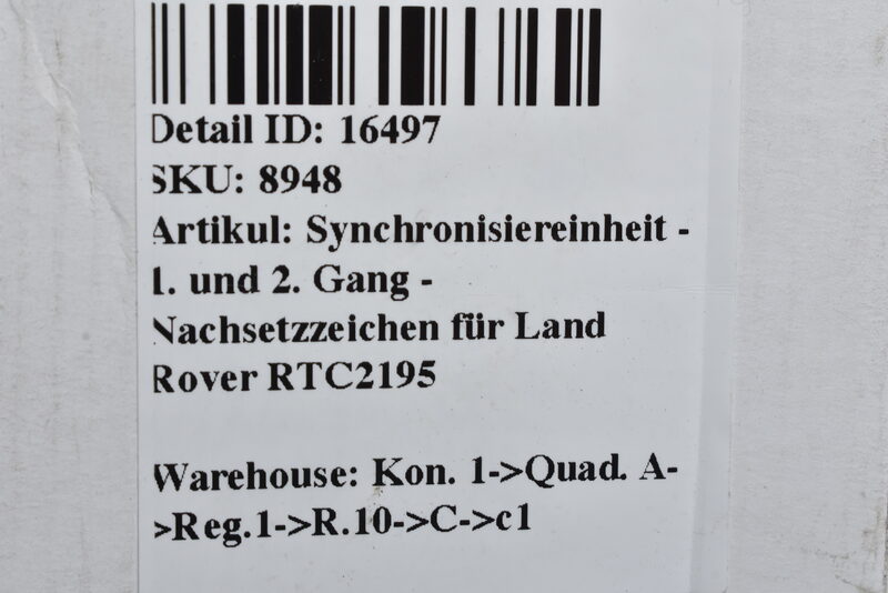 Synchronisiereinheit - 1. und 2. Gang - Nachsetzzeichen für Land Rover RTC2195 Bild 4