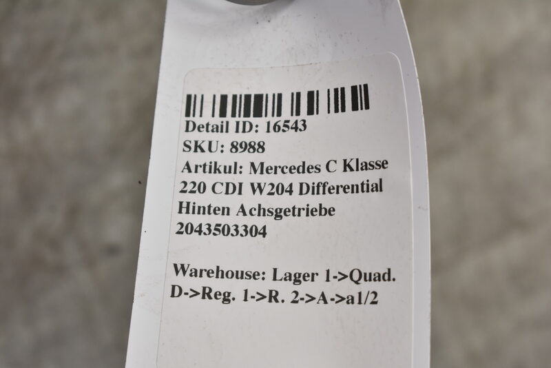 Mercedes C Klasse 220 CDI W204 Differential Hinten Achsgetriebe 2043503304 Bild 6