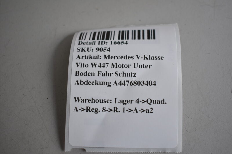 Mercedes V-Klasse Vito W447 Motor Unter Boden Fahr Schutz Abdeckung A4476803404 Bild 5