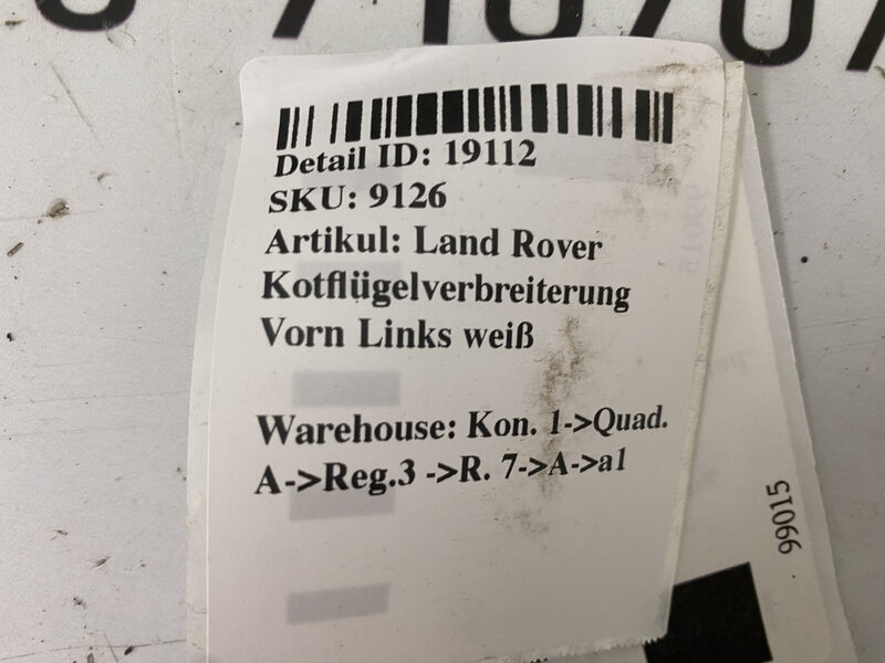 Land Rover Devender Kotflügelverbreiterung Vorn Links weiß Bild 10