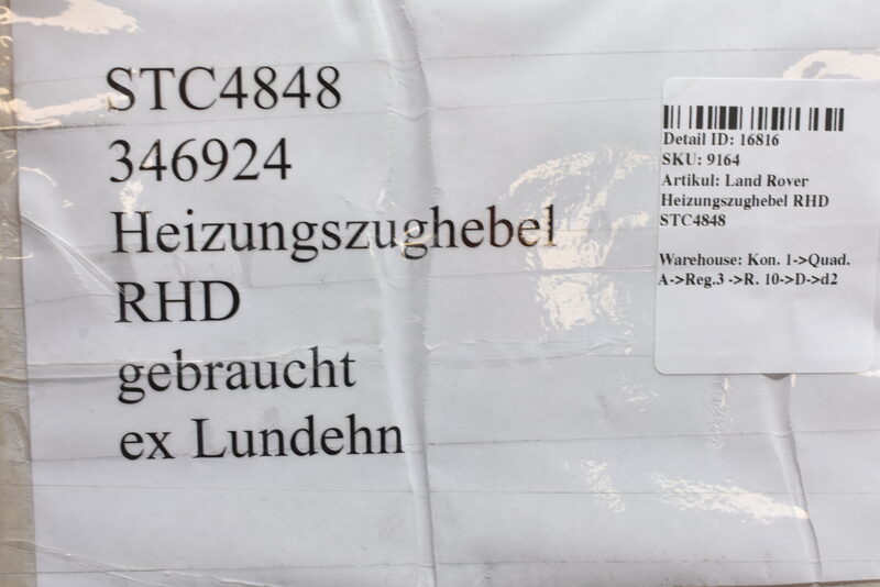 Land Rover Heizungszughebel RHD STC4848 Bild 3