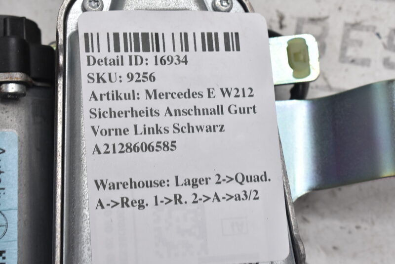 Mercedes E W212 Sicherheits Anschnall Gurt Vorne Links Schwarz A2128606585 Bild 5