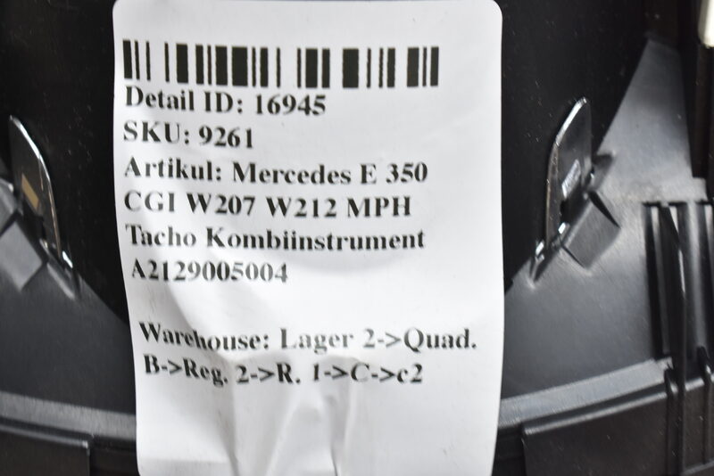 Mercedes E 350 CGI W207 W212 MPH Tacho Kombiinstrument A2129005004 Bild 6