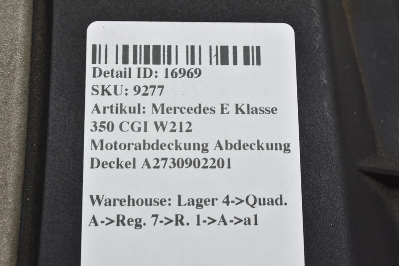 Mercedes E Klasse 350 CGI W212 Motorabdeckung Abdeckung Deckel A2730902201 Bild 4