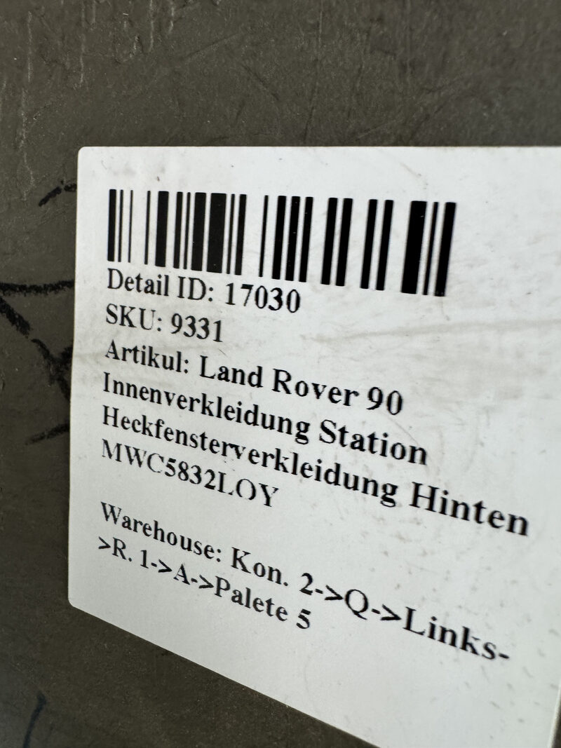 Land Rover 90 Innenverkleidung Heckfensterverkleidung Hinten Rechts MWC5832LOY Bild 6