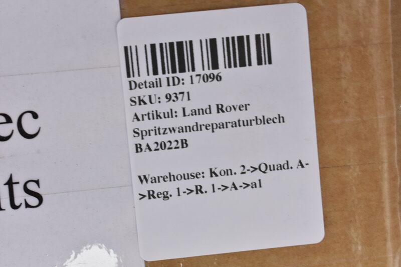 Land Rover Spritzwandreparaturblech BA2022B Bild 5