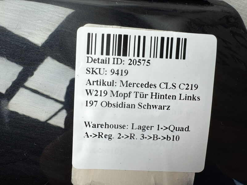 Mercedes CLS C219 W219 Mopf  Tür Hinten Links 197 Obsidian Schwarz Bild 6