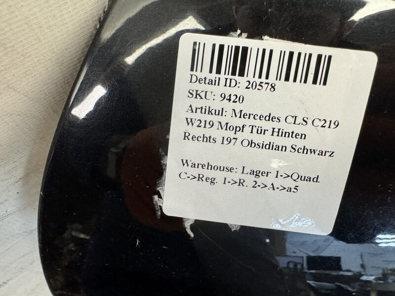 Mercedes CLS C219 W219 Mopf  Tür Hinten Rechts 197 Obsidian Schwarz Bild 6
