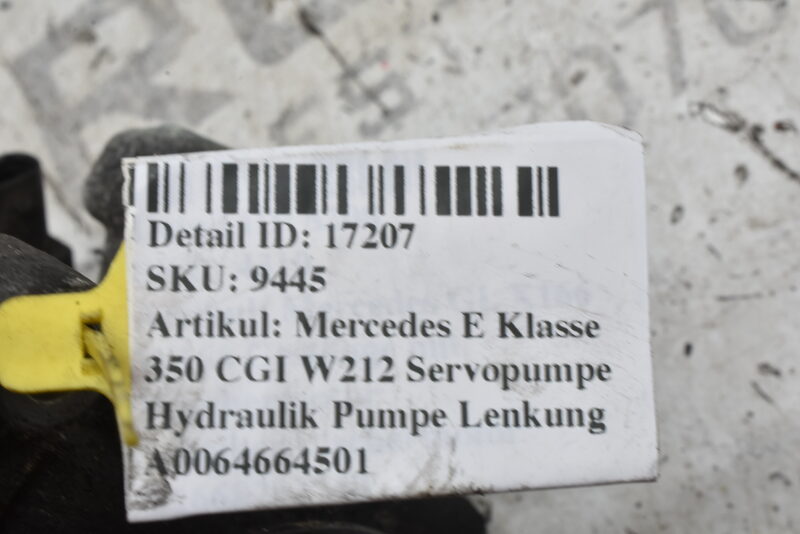 Mercedes E Klasse 350 CGI W212 Servopumpe Hydraulik Pumpe Lenkung A0064664501 Bild 7