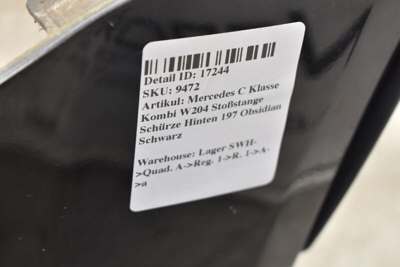 Mercedes C Klasse Kombi W204 Stoßstange Schürze Hinten 197 Obsidian Schwarz Bild 6