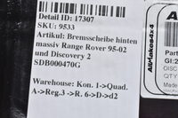 Bremsscheibe hinten massiv Range Rover 95-02 und Discovery 2 SDB000470G Bild 5