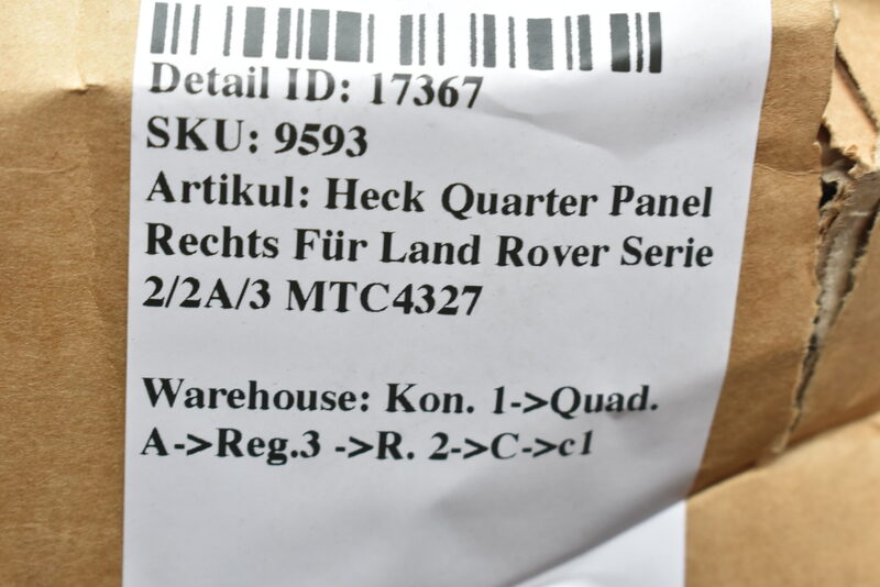 Heck Quarter Panel Rechts Für Land Rover Serie 2/2A/3 MTC4327 Bild 6
