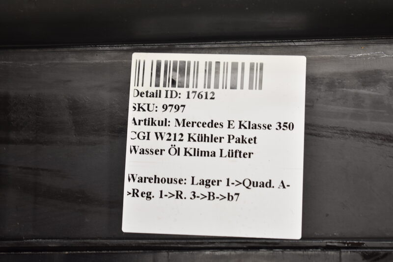 Mercedes E Klasse 350 CGI W212  Kühler Paket Wasser Öl Klima Lüfter Bild 5