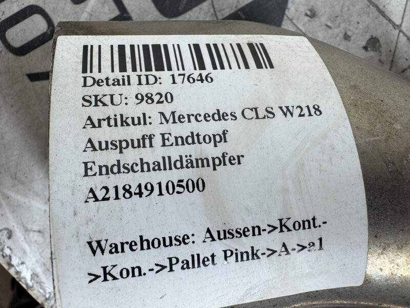 Mercedes CLS W218 Auspuff Endtopf Endschalldämpfer A2184910400 Bild 6