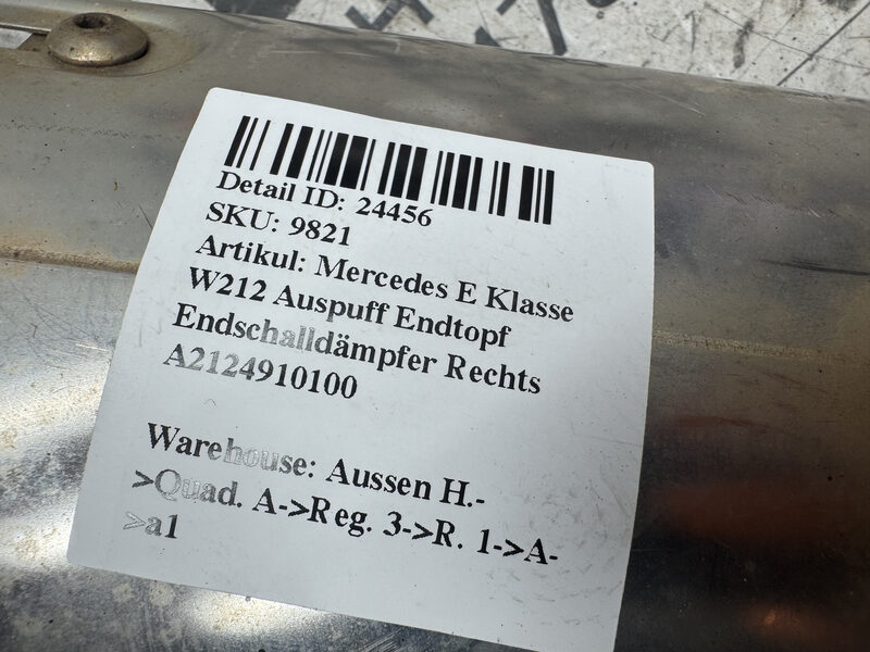 Mercedes E Klasse W212 Auspuff Endtopf Endschalldämpfer Rechts A2124910100 Bild 6