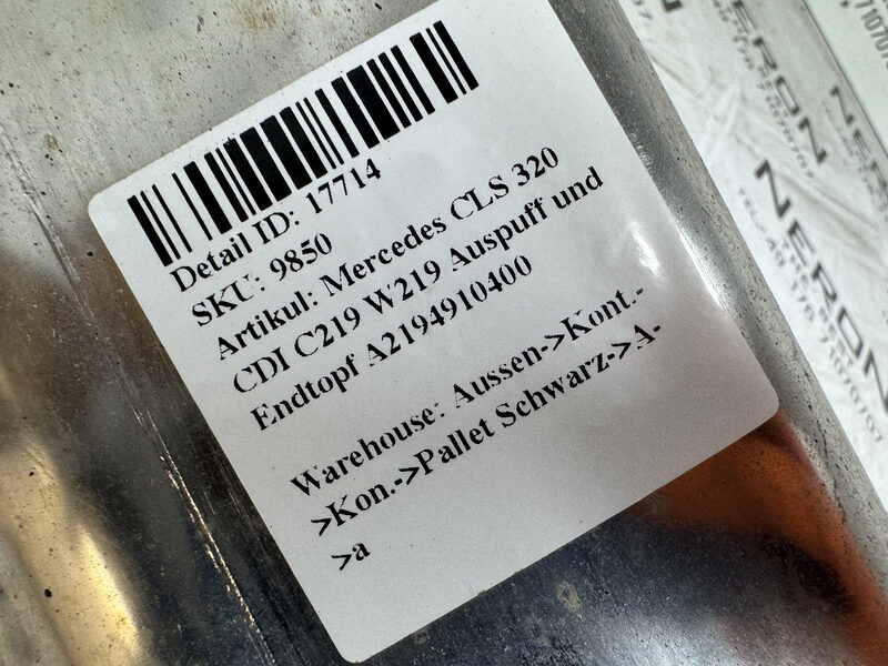 Mercedes CLS 320 CDI C219 W219 Auspuff Endtopf Endschalldämpfer A2194910400 Bild 7