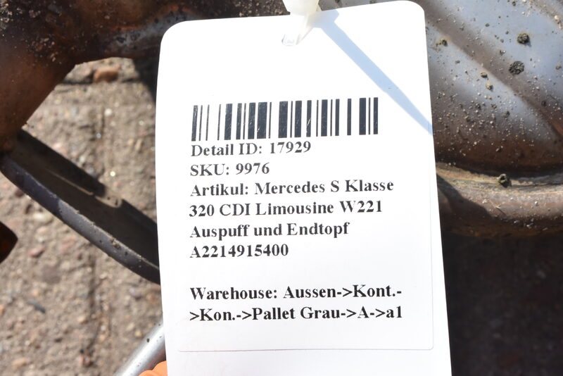 Mercedes S Klasse 320 CDI Limousine W221  Auspuff und Endtopf A2214915400 Bild 5